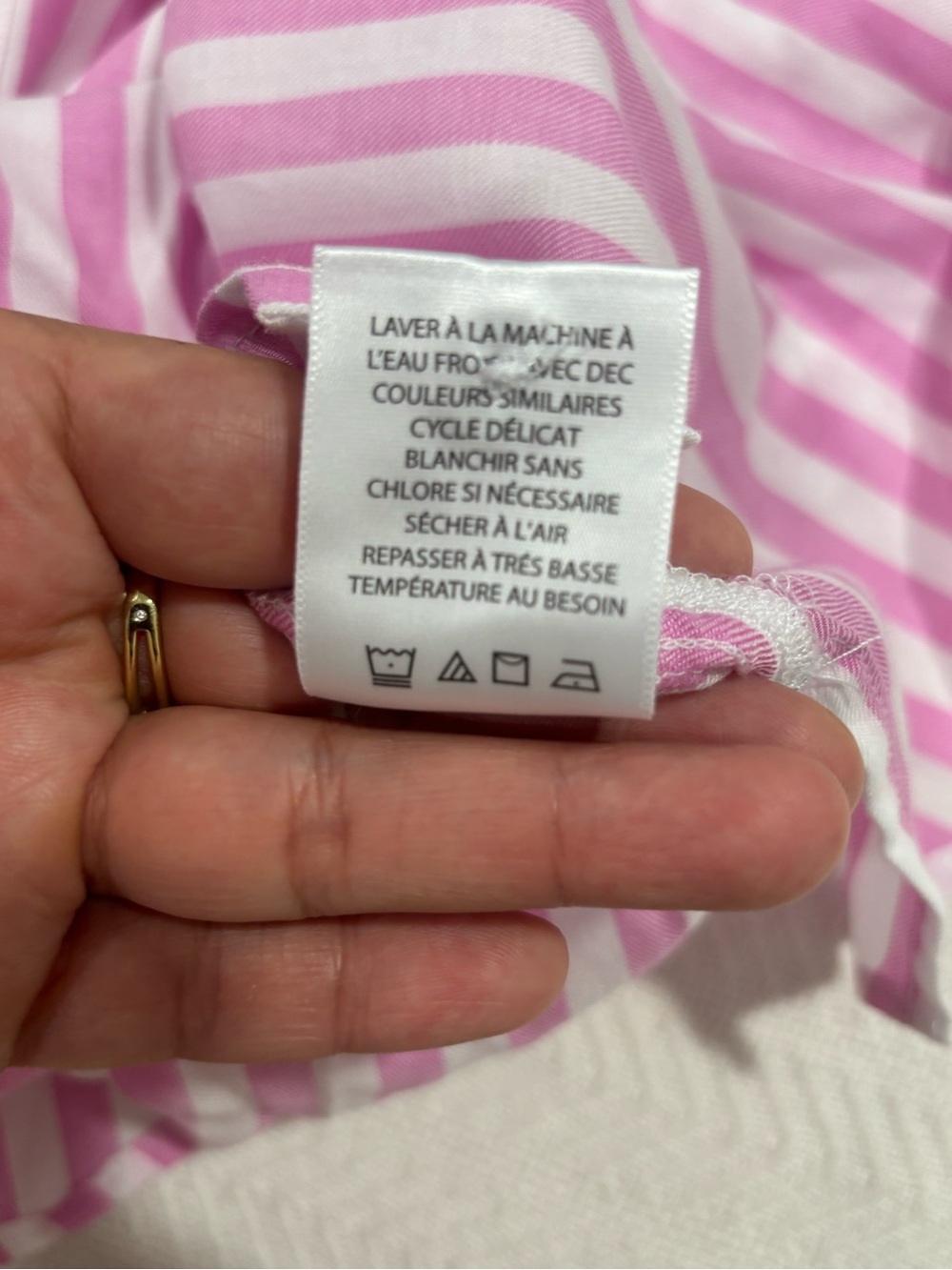 🐞Pink & White Vertical Stripe Button-Front Blouse - Picture 10 of 11